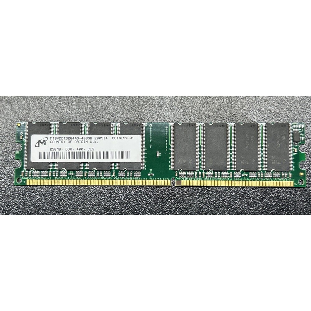 Micron MT8VDDT3264AG-40BGB 256MB DDR400 PC3200 CL3 RAM 200514 Module
